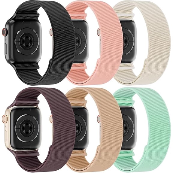 Stretchy Solo Loop Compatible with Apple Watch Band 38mm 40mm 41mm 42mm 44mm 45mm 46mm 49mm Women Men, Adjustable Soft Nylon Sport Elastic Strap for iWatch Series 11/10/9/8/SE/7/6/5/4/3 Ultra