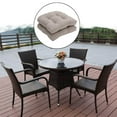 thumbnail image 3 of 2x Solid Color Tufted Pad Wicker Seat Cushions clearance set of Round Back 48cm Grey, 3 of 8