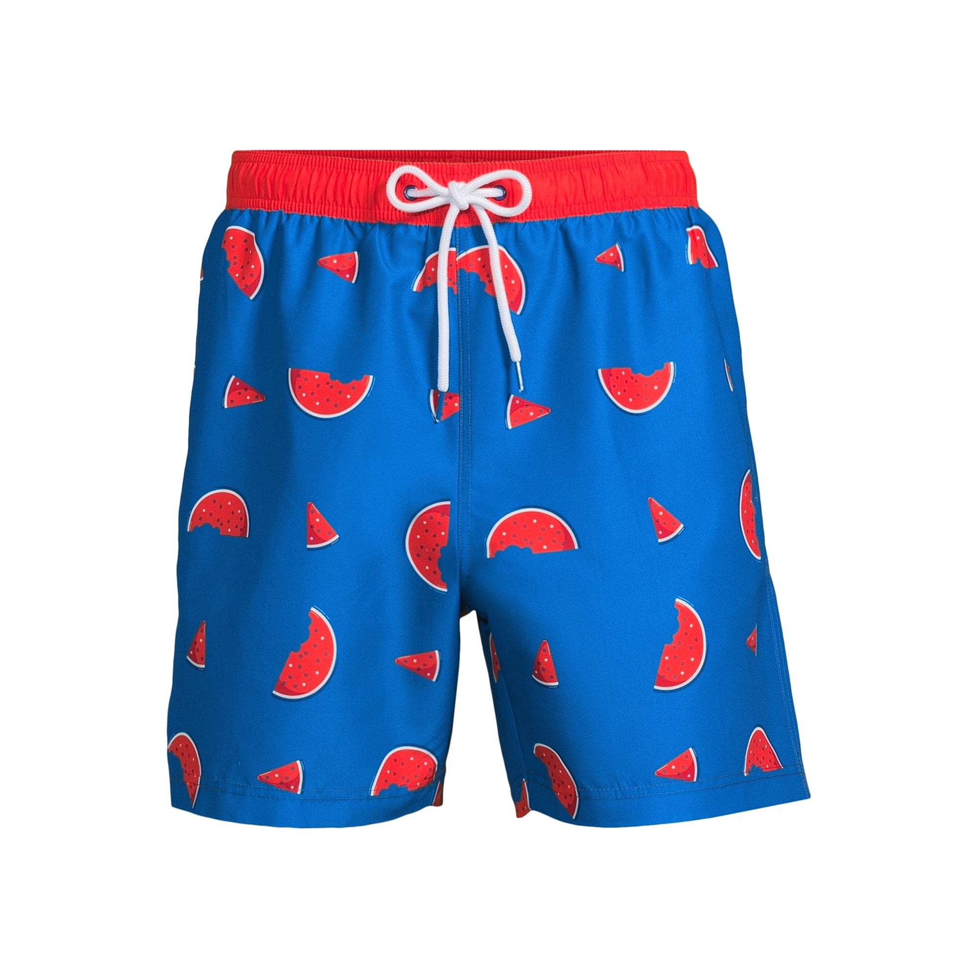 Way To Celebrate Men's & Big Men's Americana Print Swim Trunks, Sizes S-3XL