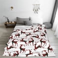 thumbnail image 5 of Pofeuu Christmas Plaid Moose Print Ultra-Soft Micro Fleece Blanket,for Bed Or Sofa,All Season Throw Blankets Flannel Blanket-50"x40", 5 of 7