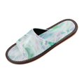 thumbnail image 2 of Unisex Travel Sandals House Slippers Includes Free Storage Bag for Hotel, Travel, Home Green Ripple, 2 of 8