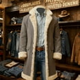 thumbnail image 6 of Mens Santa Coat Casual Christmas Cardigan Unisex Open Front Hooded No Zip Cozy Winter Printed Edge Warm Comfort Outerwear Grey M, 6 of 7