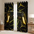 thumbnail image 2 of Erosebridal Gamer Curtains Gaming Controller Gold Geometry Curtains & Drapes, Teens 3D Gamepad Console Blackout Curtains Gift, 42''Wx84''L, 2 of 5