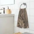 thumbnail image 6 of 2 Pcs Absorbent Face Towel Bath Hand Towels Soft Breathable Cotton Towel Set for Bathroom Kitchen Hotel Spa Decor Brown Snakeskin, 6 of 8