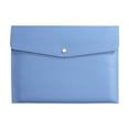 thumbnail image 2 of Artificial Leather Document Bag Blue Leather Waterproof Document Bag with Removable Hand Strap File Folder Case Pouch for Storage(1Pcs) Rkxzt, 2 of 8