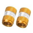thumbnail image 1 of S SERENABLE 2 x Aluminum Tire / Rim Valve / Wheel Air Port Dust Cover Stems Caps Golden, 1 of 9