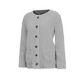 thumbnail image 3 of Fangasis Ladies Outwear Long Sleeve Jacket Cardigan Coat Women Loose Fluffy Party Light Grey M, 3 of 6