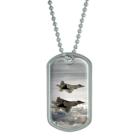 Jets Dog Tag - Pair of US Airforce F-22 Raptor Jet Fighters Dog Tag