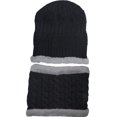 thumbnail image 2 of Debra Weitzner Mens Slouchy beanie knit winter hat neck warmer scarf set Black, 2 of 4