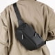 thumbnail image 5 of Bandolera impermeable de nylon para hombre | Mochila deportiva ligera de hombro | Compartimento espacioso, puerto para auriculares | Gris Azul, Negro Durable Travel Messenger de 28x15x9cm, 5 of 6
