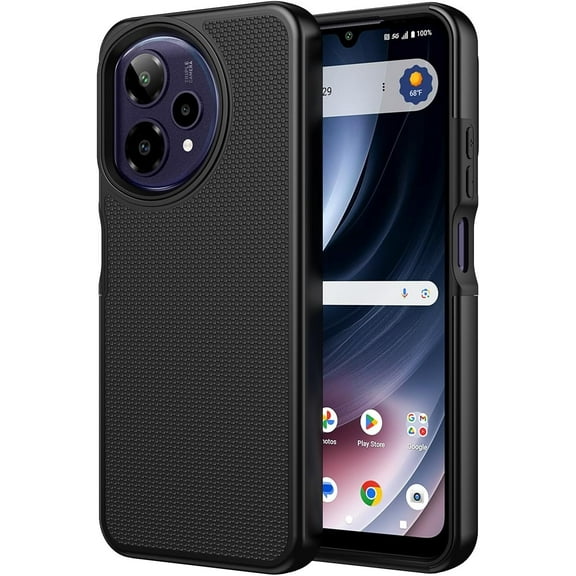 For AT&T Verge 2 SN333A Premium Tough Hybrid Cell Phone Cover Case - Tough Black