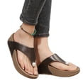 thumbnail image 4 of HBGVBA Womens Beach Slippers Versatile Solid Color Toe Loop Thick Sole Wedge Heel Summer Casual Comfortable Shoes 41, 4 of 4