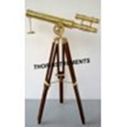 THOR INSTRUMENTS NAUTICAL BRASS DOUBLE TELESCOPE BRAS WITH STAND HOME DECORATIVE 18" GIFT