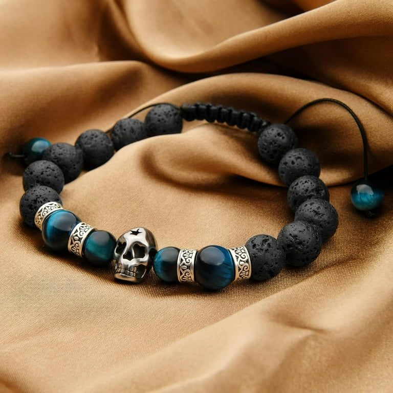 Lava Rock Bracelets for Men, Lava Rock 10mm Handmade Bead Bracelet