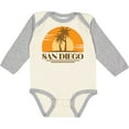 thumbnail image 3 of Inktastic San Diego California Retro Sunset Boys or Girls Long Sleeve Baby Bodysuit, 3 of 5