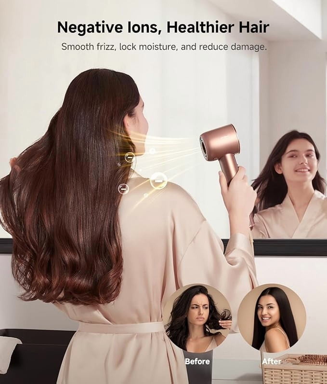 DREAME Hair Glory Combo High-Speed Hair Dryer, 110,000 RPM Motor, 300 Million Negative Ions, Fast-Dry in 2 Minutes, Smart Temp Control, for Smooth, Shiny Hair