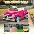 thumbnail image 7 of Track Seven 12V Kids Ride on Car, Licensed Chevrolet 3100 Pickup Electric Car with Remote Control, LED Lights, Bluetooth, Power Indicator, Storage, Kids Ride on Truck Toy for Boys Girls Age 3+, Pink, 7 of 7