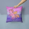 thumbnail image 2 of Pink Unicorn Watercolor Fabric Decorative Pillow, 2 of 4