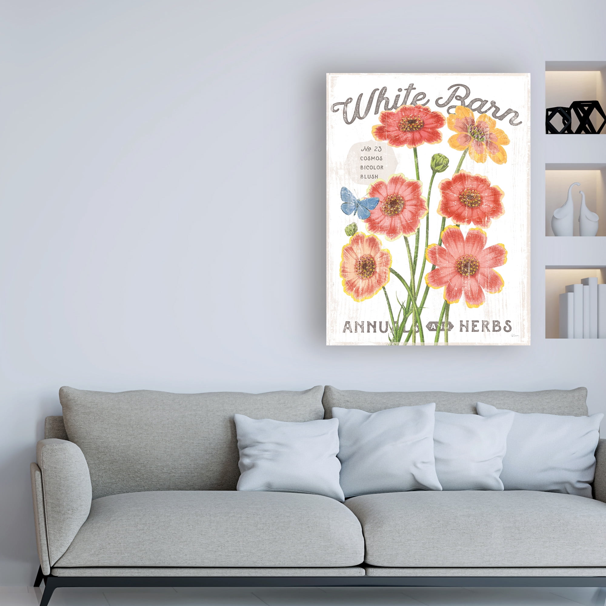 Trademark Fine Art 'White Barn Flowers III' Canvas Art by Sue Schlabach