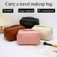thumbnail image 2 of Travel Makeup Bag,Large Capacity Portable Toiletry Bag for Women Gift Waterproof PU Leather Cosmetic Pouch, 2 of 9