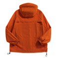 thumbnail image 4 of Unisex Hiking Jackets Windbreaker, Camping Trekking Fishing Rain Jackets Sun Protection Coats Lightweight Cardigans for Women Men, Rain Jacket Hooded Windbreaker with Pocket for Outdoor Orange XL, 4 of 5
