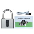 thumbnail image 4 of Zootealy Smart Fingerprint Lock USB Rechargeable Keyless 20 Sets Fingerprints 2 Administrators IP65 Waterproof Anti-Theft Security Padlock Door Luggage Case Lock, 4 of 8