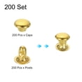 thumbnail image 3 of Uxcell 200Sets Rivets à Bout Unique 6mm Acier au Carbone Tête Ronde, Or, 3 of 7
