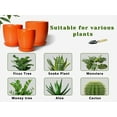 thumbnail image 6 of Ceramic Planter 8 inch, Round Flower Pot with Saucer, Modern Succulent Pot for Indoor Outdoor Use, for Thanksgiving & Fall Decor, Orange, 6 of 8