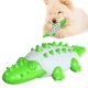 thumbnail image 2 of Cepillo de dientes para perros, juguete para masticar, duradero, interactivo, dispensador de golosinas chirriantes, juguetes para masticar agresivos (verde, cocodrilo), 2 of 5