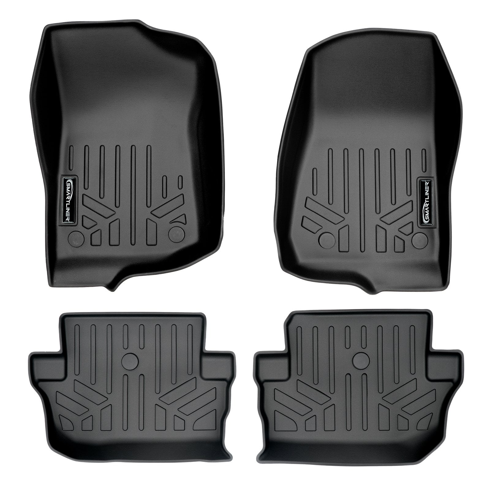 SMARTLINER Floor Mats 2 Row Liner Set Black for 2018 2019 Jeep Wrangler Unlimited 4 Door JL New Body Style not JK SMARTLINER Floor Mats 2 Row Liner Set Black for 2018 2019 Jeep Wrangler Unlimited 4 Door JL New Body Style not JK