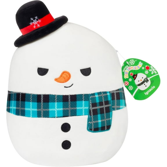 Squishmallows Original 10-Inch Ignacio The Snowman - Official Jazwares Plush - Collectible Soft & Squishy Snowman Stuffed Animal Toy - Add to Your Squad - Gift for Kids, Girls & Boys