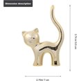 thumbnail image 2 of Paquete de 2 soportes para anillos, figura de gato lindo de cerámica, soporte para anillos, soporte para joyas (dorado), 2 of 5