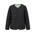 thumbnail image 4 of Short Puffer Jacket Womens Quilted Button Down Collarless Warm Fall Winter Casual Lightweight Windproof Coat with Pockets, 4 of 6