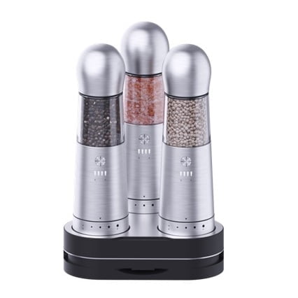 3-in-1 Electric Salt & Pepper Grinder Set