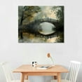 thumbnail image 3 of Nawypu  Forest Tree Canvas Wall art Bridge Over Lake Painting Autumn Tree Forest Nature Landscape in Park Modern Picture Print On Canvas Artwork for Home Office Decoration, 3 of 5