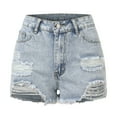 thumbnail image 4 of Cathalem Summer Casual Denim Shorts for Women Women Summer Shorts Denim Jeans Short with Pockets(Blue,L), 4 of 5