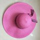 thumbnail image 5 of Qarigey Sombrero de ala ancha de paja de verano para mujer, sombrilla de viaje para playa y pesca, gorra de Panamá, sombrero de vestir para exteriores Sombreros Rosa roja Qarigey PS9658-08, 5 of 6