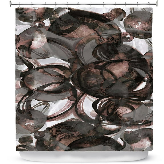 Shower Curtains 70" x 84" from DiaNoche Designs by Julia Di Sano - Final Eclipse Grey Brown