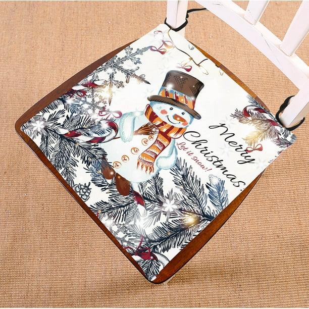 YKCG Christmas Snowman Snowflakes Happy New Year Seat ...