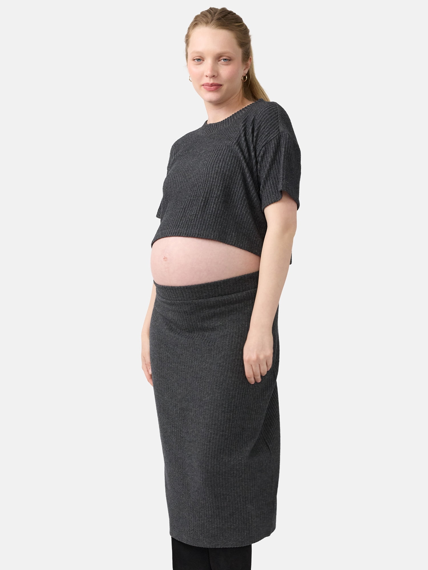 Ingrid & Isabel For Every Belly Women's Maternity Ribbed Top, Sizes S-XXL