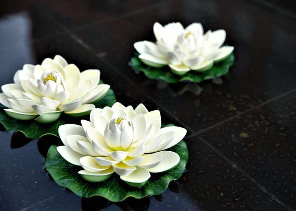 6PCS Artificial Water Lily Lotus Floating Flower Garden Pool Pond Tank Plants 