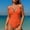 Orange, variant on Womens Swimsuits One Piece High Waisted Ribbed Tummy Control Bikini Slimming Tie Back V Neck Swimwear Bathing Suits for Women Over 60 S