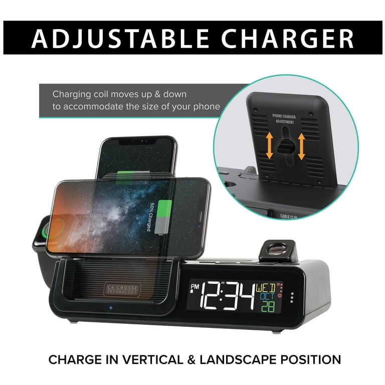 La Crosse Technology Wattz Projection Alarm Clock with 10W