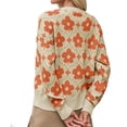 thumbnail image 3 of Floral Knit Women Long Sleeve Button Down Casual Sweater Cardigan, 3 of 4