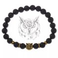 thumbnail image 3 of EOEMY Owl Bracelet For Women Men 8mm Black Rock Lava Stone Charms Bracelets Jewelry, 3 of 9