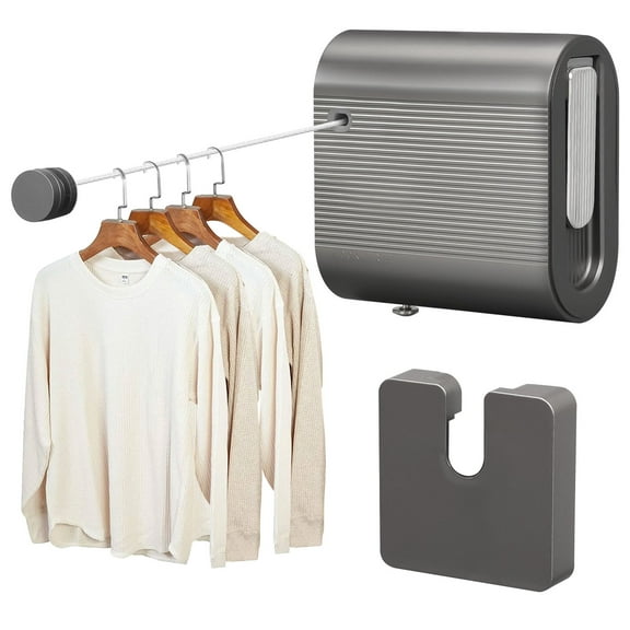 Dongyi Retractable Clothesline Indoor 13.78 Feet Single Line, Wall Mounted, Non-Sagging, Heavy Duty Retractable Clothes Lines, 1 Count