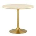 thumbnail image 2 of Modway Lippa 36" Round Modern Wood Dining Table in Brown and Gold, 2 of 8