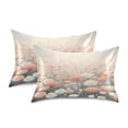 thumbnail image 2 of Dailycode Satin Pillow Case Standard Silk Pillow Cover for Hair and Skin Envelope Closure Pink and White Flowers Field 20"x26", 2 of 9