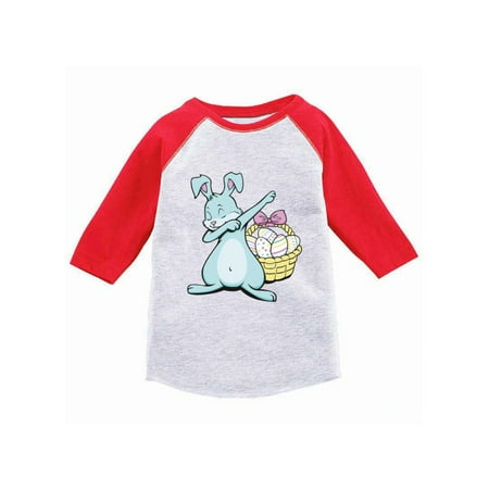 Awkward Styles Dabbing Easter Bunny Raglan Shirt for Kids Easter Bunny Jersey Tshirt Easter Egg Gifts for Kids Funny Easter Bunny Baseball Jersey for Boys Easter 3/4 Sleeve Shirt for Girls Easter Gift