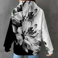 thumbnail image 6 of DeHolifer Womens Sweatshirts Plus Size Long Sleeve Waffle Floral Print Drawstring Hoodies Sweatshirts Loose Casual Fashion Pullover Tops Black 4XL, 6 of 6